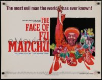 4t0574 FACE OF FU MANCHU 1/2sh 1965 art of Asian villain Christopher Lee by Hooks, Sax Rohmer!
