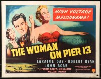 4t0596 I MARRIED A COMMUNIST style A 1/2sh 1950 sexy smoking Janis Carter, Robert Ryan, Woman on Pier 13!