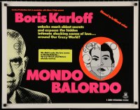 4t0614 MONDO BALORDO 1/2sh 1967 Boris Karloff unlocks man's oldest oddities & shocking scenes!