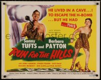 4t0637 RUN FOR THE HILLS 1/2sh 1953 wacky caveman Sonny Tufts & sexy cavegirl Barbara Payton!