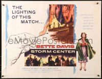 4t0645 STORM CENTER style B 1/2sh 1956 Bette Davis, Brian Keith, sets the screen ablaze with passion