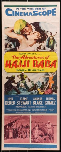 4t0411 ADVENTURES OF HAJJI BABA insert 1954 Arabian John Derek romances Princess Elaine Stewart!