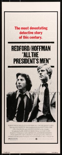 4t0413 ALL THE PRESIDENT'S MEN insert 1976 Dustin Hoffman & Robert Redford as Woodward & Bernstein!