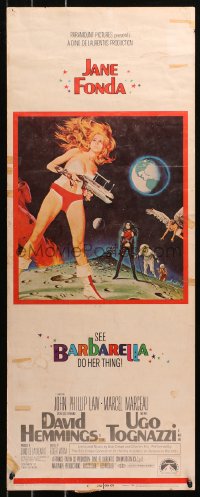 4t0418 BARBARELLA insert 1968 sexiest sci-fi art of Jane Fonda by Robert McGinnis, Roger Vadim!