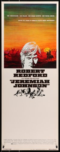 4t0473 JEREMIAH JOHNSON insert 1972 CoConis artwork of Robert Redford, directed by Sydney Pollack!