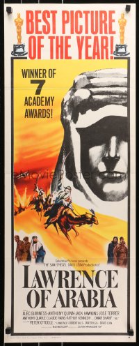4t0482 LAWRENCE OF ARABIA style B insert 1962 David Lean classic starring Peter O'Toole, Best Picture!