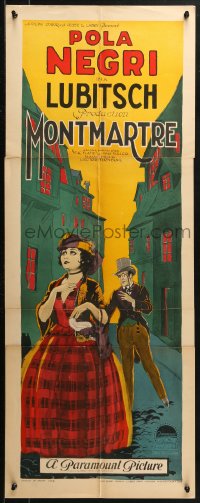 4t0494 MONTMARTRE insert 1924 Ernst Lubitsch's Die Flamme, art of sexy Pola Negri, ultra-rare!