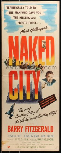 4t0500 NAKED CITY insert 1947 Jules Dassin & Mark Hellinger's New York film noir classic!