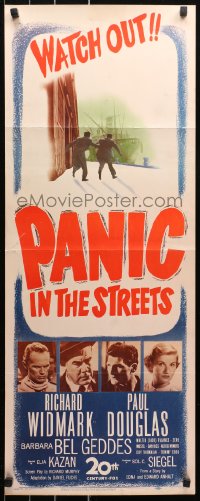4t0503 PANIC IN THE STREETS insert 1950 Richard Widmark, Jack Palance, Elia Kazan film noir!