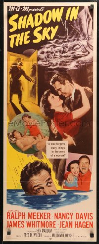 4t0515 SHADOW IN THE SKY insert 1952 Ralph Meeker forgets many things in the arms of Jean Hagen!