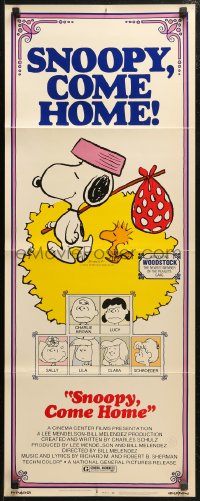 4t0519 SNOOPY COME HOME insert 1972 Peanuts, Charlie Brown, great Schulz art of Snoopy & Woodstock!