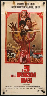 4t0326 ENTER THE DRAGON Italian locandina 1973 Bruce Lee classic, the movie that made him a legend!