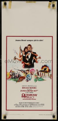 4t0396 OCTOPUSSY Italian locandina 1983 sexy Maud Adams & Roger Moore as James Bond by Daniel Goozee