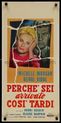 4t0403 TOO LATE TO LOVE Italian locandina 1959 art of Michele Morgan & Vidal, Henri Decoin!