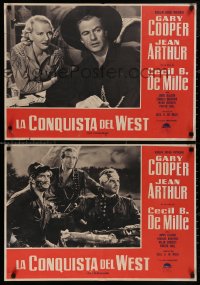 4t0302 PLAINSMAN group of 12 Italian 19x27 pbustas 1945 Gary Cooper & Jean Arthur, Cecil B. DeMille!