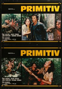 4t0311 PRIMITIVES group of 8 Italian 19x26 pbustas 1978 Primitif, wild Indonesian cannibal horror!