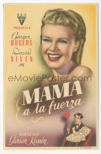 4t0885 BACHELOR MOTHER Spanish herald 1944 Ginger Rogers + art of David Niven with baby!