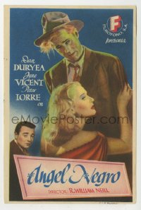 4t0889 BLACK ANGEL Spanish herald 1948 tough Dan Duryea, sexy June Vincent, Peter Lorre, different!