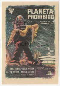 4t0954 FORBIDDEN PLANET Spanish herald 1967 Escobar art of Robby the Robot & sexy Anne Francis!