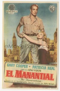 4t0955 FOUNTAINHEAD Spanish herald 1954 different image of Patricia Neal kneeling by Gary Cooper!
