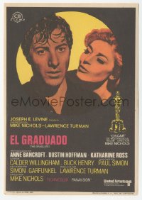 4t0972 GRADUATE Spanish herald 1969 great close up of Dustin Hoffman & Anne Bancroft, Mike Nichols!
