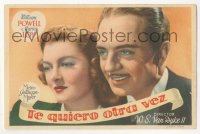 4t0990 I LOVE YOU AGAIN Spanish herald 1944 best close portrait of William Powell & Myrna Loy!