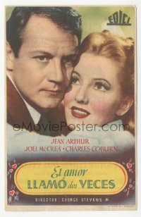 4t1030 MORE THE MERRIER Spanish herald 1947 romantic close up of Jean Arthur & Joel McCrea!
