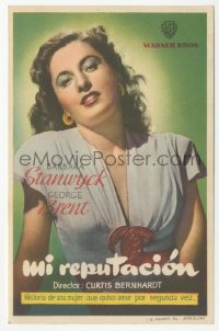 4t1032 MY REPUTATION Spanish herald 1946 great different close up of sexy bad girl Barbara Stanwyck!