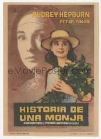 4t1040 NUN'S STORY Spanish herald 1959 different Mac art of religious missionary Audrey Hepburn!