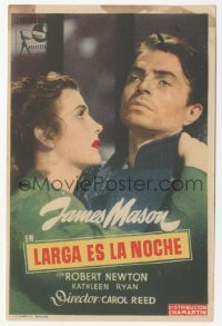 4t1041 ODD MAN OUT Spanish herald 1949 c/u of James Mason & Kathleen Ryan, directed by Carol Reed!