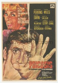 4t1060 PSYCHO Spanish herald R1971 different Mac art of Janet Leigh & Anthony Perkins, Hitchcock!