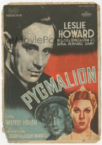 4t1061 PYGMALION Spanish herald 1941 great different art of Leslie Howard & Wendy Hiller!