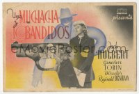 4t1063 QUEEN OF CRIME Spanish herald 1941 cool artwork of top stars in gun + criminal silhouette!