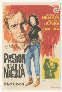 4t1071 RUBY GENTRY Spanish herald 1965 different Jano art of bad Jennifer Jones w/rifle & Heston!