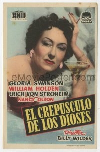 4t1099 SUNSET BOULEVARD Spanish herald 1952 different close up of Gloria Swanson with drink!