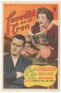 4t1140 WITHOUT RESERVATIONS Spanish herald 1948 different image of John Wayne & Claudette Colbert!