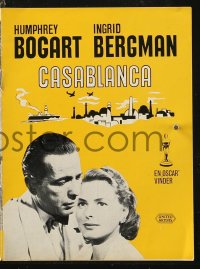 4t0695 CASABLANCA Danish program R1963 Humphrey Bogart, Ingrid Bergman, Michael Curtiz, different!