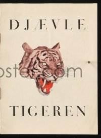 4t0719 DEVIL TIGER Danish program 1934 Asia's fiercest jungle beasts clash in mortal combat, rare!