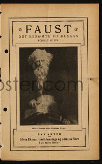 4t0729 FAUST Danish program 1926 F.W. Murnau, Gosta Ekman, Emil Jannings, Camilla Horn, rare!