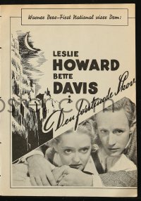 4t0814 PETRIFIED FOREST Danish program 1936 Humphrey Bogar, Bette Davis, Leslie Howard, rare!