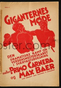 4t0818 PRIZEFIGHTER & THE LADY Danish program 1934 Erik Frederiksen art of boxer Max Baer, rare!