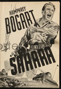 4t0828 SAHARA Danish program 1943 cool art of World War II soldier Humphrey Bogart with gun!