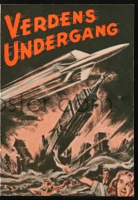 4t0864 WHEN WORLDS COLLIDE Danish program 1952 George Pal classic doomsday thriller, different art!
