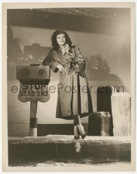 4w0971 ANNA LUCASTA 8x10.25 still 1949 portrait of Paulette Goddard in trench coat on waterfront!
