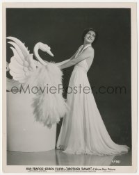 4w0972 ANOTHER DAWN 8x10.25 still 1937 full-length beautiful Kay Francis posing with swan statue!