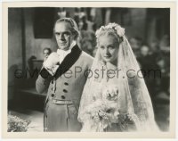 4w1018 BLACK ROOM 8x10.25 still 1935 creepy Boris Karloff with bride Marian Marsh at wedding!