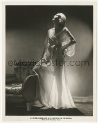 4w1060 CAROLE LOMBARD 8x10.25 still 1930s full-length portrait in see-through sheer negligee!