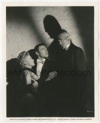 4w1094 CLIMAX 8.25x10 still 1944 Turhan Bey & Susanna Foster scared by creepy Boris Karloff!