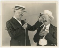 4w1213 FOOLS FOR LUCK 8x10 still 1928 W.C. Fields smiling & grabbing Chester Conklin's glasses!