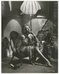 4w1216 FOREIGN AFFAIR 7.25x9.25 still 1948 Marlene Dietrich seated under lamp wearing cool dress!